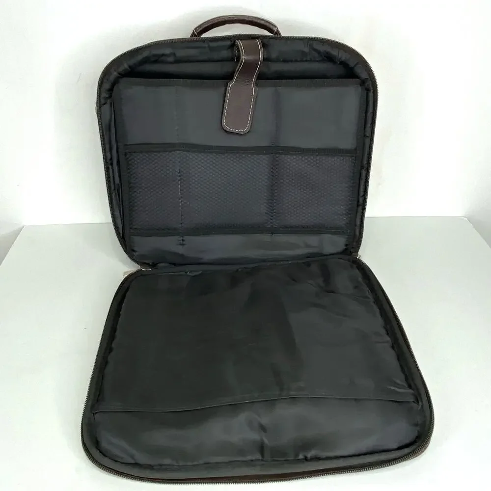 Maroon Leather Laptop Bag Vintage Latico Briefcase Travel File Organize Business